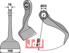 Hammerkniv 100mm Desvoys