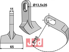 Hammerkniv 65mm Peruzzo