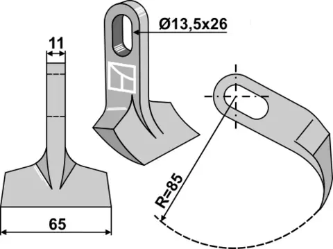 Hammerkniv 65x11 mm hull 13,5x26