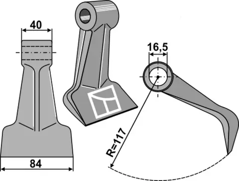 Hammerkniv 84x40 mm hull 16,5