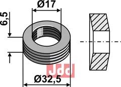 Elastisk skive Ø32,5x6,5xØ17 Mulag/Nicolas/Noremat/Rousseau/S.M.A.