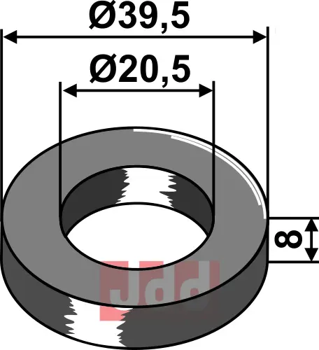Skive Ø39,5x8xØ20,5 - JDD Utstyr