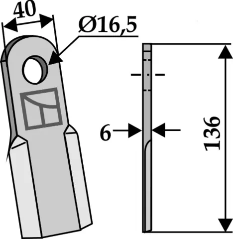 Kniv 136x40 mm hull 16,5