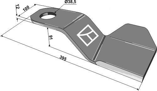 Kniv 395 mm - venstre Til Spearhead Mc