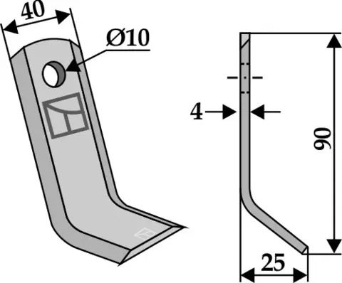 Y-kniv 90x40 mm hull 10