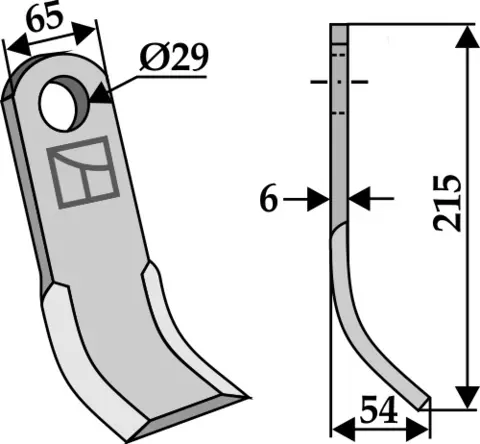 Y-kniv 215x65 mm hull 29