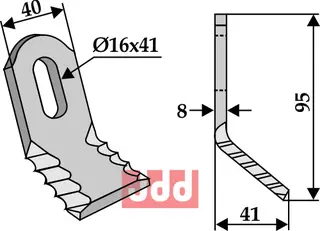 Y-blade til Noremat 95x40mm, hull 16x41