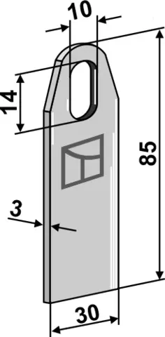Vertikalskjærerkniv hull 14x10