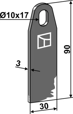 Vertikalskjærerkniv hull 10x17