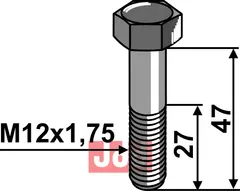 Bolt M12x1,75x47 - 10.9 Carroy et Giraudon