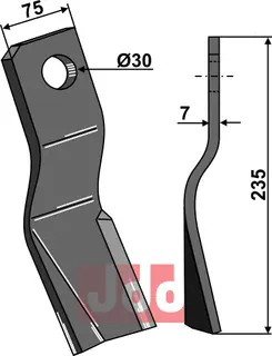 Flail 235x75mm til Votex L: 235mm, B: 75mm, T: 7mm