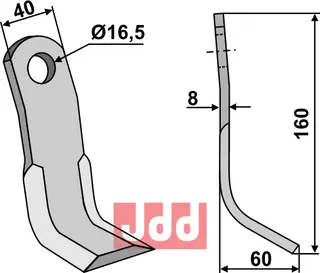 Y-blade til Nobili 160x40mm, 16,5mm hull