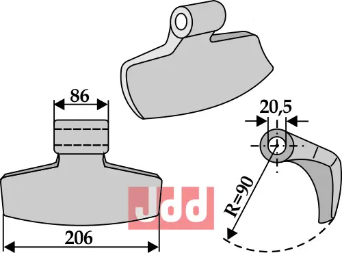 Hammerkniv 206mm - JDD Utstyr