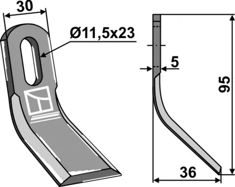 Y-kniv 95x30 mm hull 11,5x23