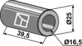 Bøssing 39,5 Ø25/Ø16,5 hull 16,5