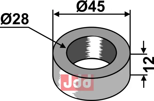 Skive Ø45x12xØ28 - JDD Utstyr
