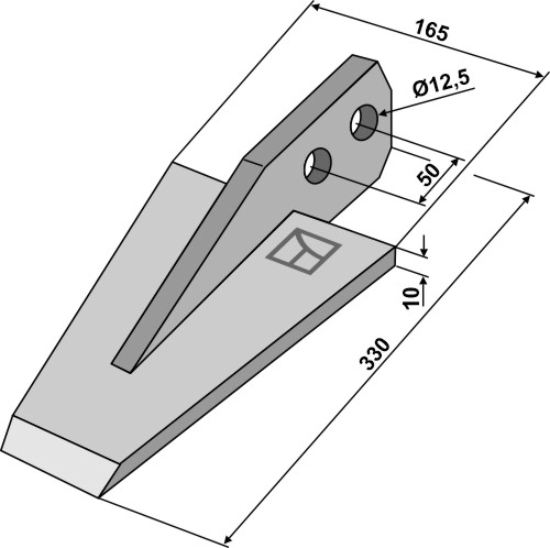 Spade til Tortella L: 330mm, B: 165mm, H: 12,5mm