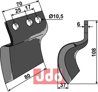 Gravskjær til Davis Lengde 108, bredde 80 mm