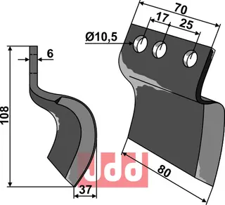 Gravskjær til Davis Lengde 108, bredde 70 mm