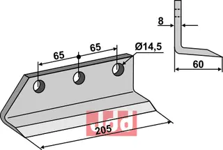 Gravskjær til Dondi L: 205 mm, B: 60 mm, H: 14,5 mm