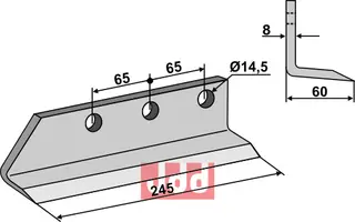 Gravskjær til Dondi L: 245mm, B: 60mm, H: 14,5mm