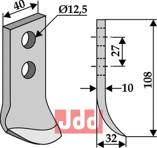 Gravskjær til Maletti Lengde 108, hull 12,5 mm