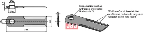 Halmsnitter kniv - JDD Utstyr