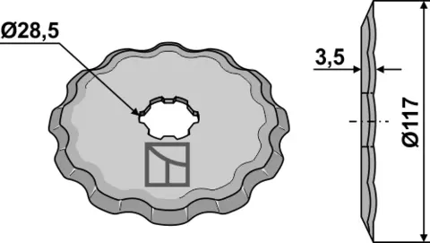 Skjæreskive hull 28,5