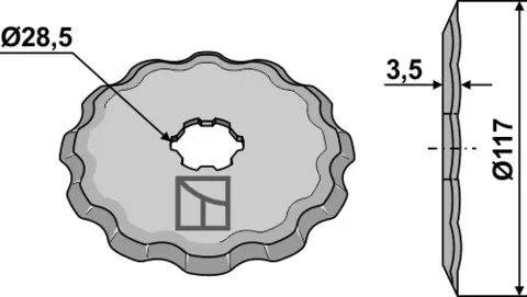 Skjæreskive hull 28,5