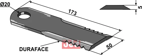 Halmsnitter kniv - DURAFACE - JDD Utstyr