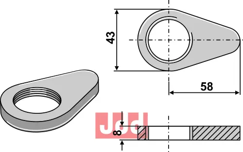 Kontramutter for topstang - JDD Utstyr