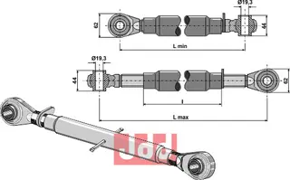 Top-link M30x3,5 Høyde 44mm, bredde 62mm