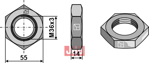 Kontramutter for topstang - JDD Utstyr
