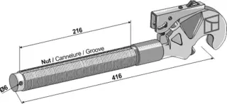 Top hook 1.3/4 til Case Kategori III, 1.3/4 gjenger