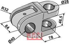 Led for topstangs ende - Ø40