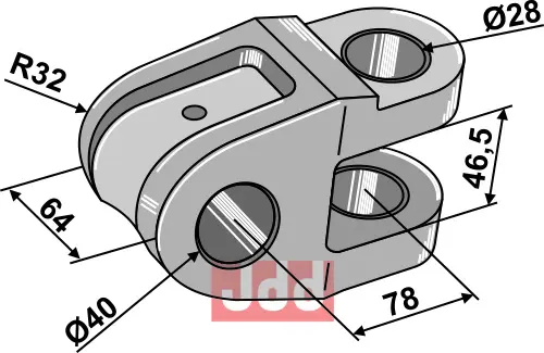 Led for topstangs ende - Ø40 - JDD Utstyr