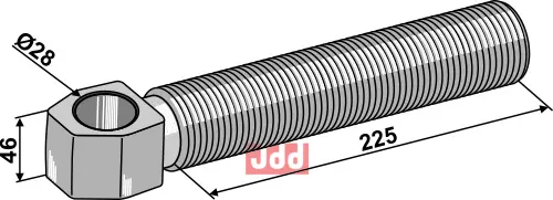 Spindel for topstangs led 1.3/4" - JDD Utstyr