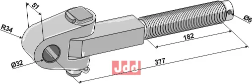 Toppstags ende med kryssledd 1.1/2" - JDD Utstyr