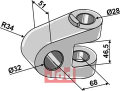 Led for topstangs ende - Ø32 McCormick