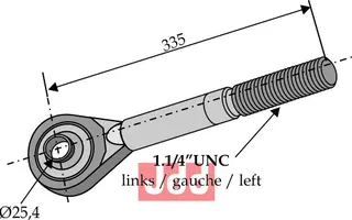 Svingbar overlenke til Massey Ferguson 1.1/4'' UNC, passer Massey Ferguson