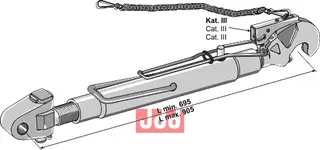Komplet topstang med krog og kryssledd Ø32