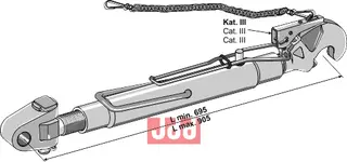 Komplet topstang med krog og kryssledd Ø37