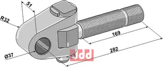 Svingbar topplenke M36x4 M36x4, max 200 PS, venstre gjenge
