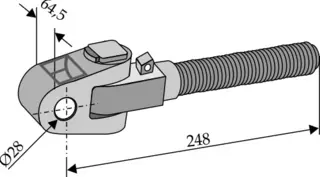 Svingstang M36x3mm til Ford M30x3mm, 248mm lengde