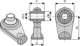 Kuleledd for toppstag Type I, D: 138 mm