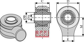 Kuleledd til toppstag Type III, D: 131 mm