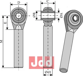 Kuleleddender med rund stamme Mål: 19,3x165mm, Ø: 62mm