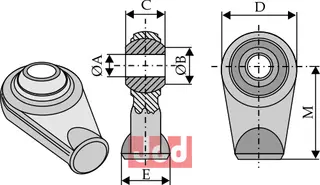 Kuleledd for toppstag Mål: 15: 28,7, D: 73,5