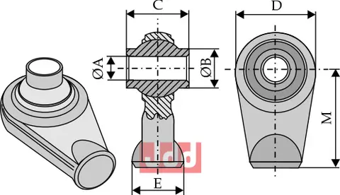 Kuleledd for toppstag D: 84 mm, Typ I