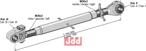 Komplet topstang - Cat. II/III - JDD Utstyr